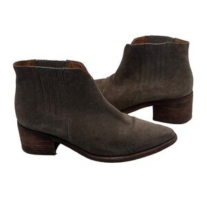 Madewell Taupe Block Heel Pointed Toe Ankle Booties Size 8 1/2 Women’s